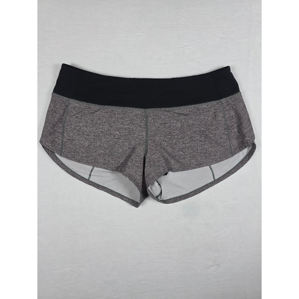 Lululemon Running Speed Up Short Low Rise 2.5" Heather Lux Black Size 6 Active